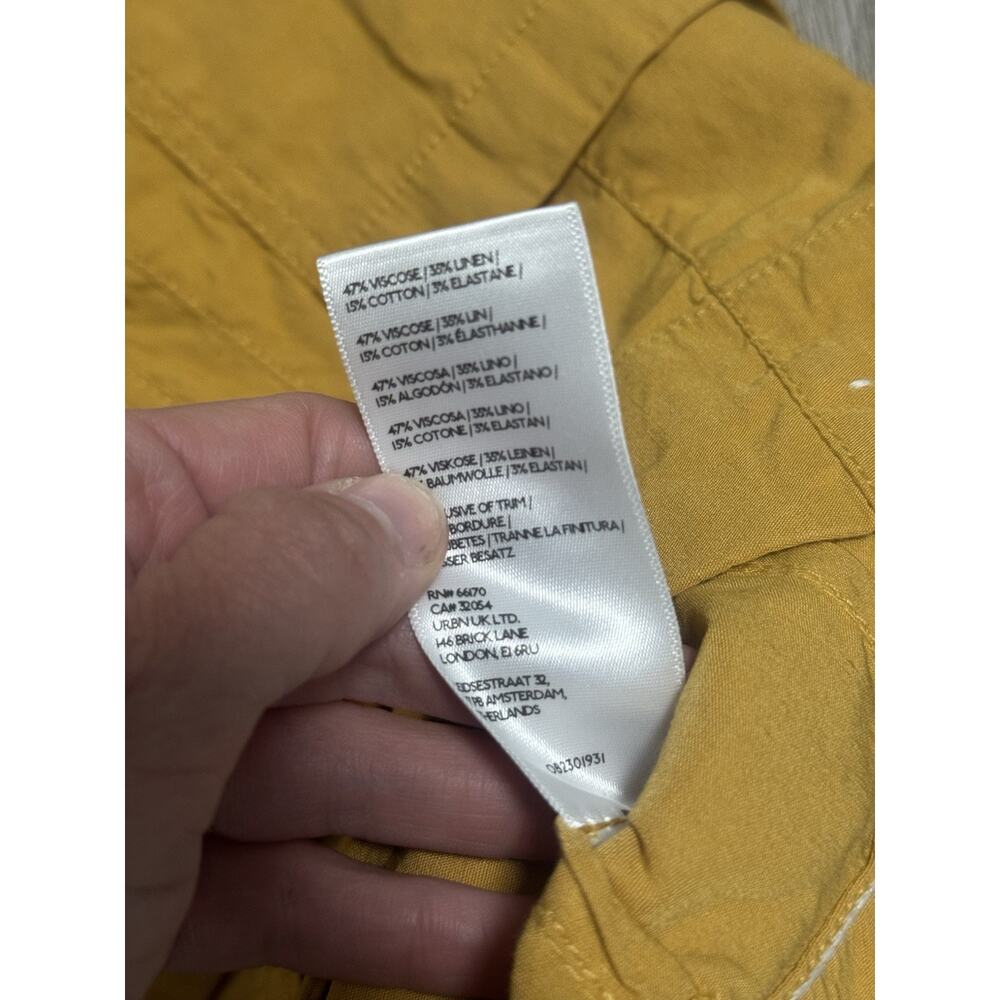 Maeve Colette Pants Floral Embroidered Crop Wide Leg 28 EUC Mustard Gold - Picture 4 of 8
